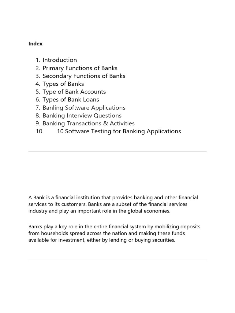 Banking Domain Overview and Functions | PDF | Banks | Transaction Account