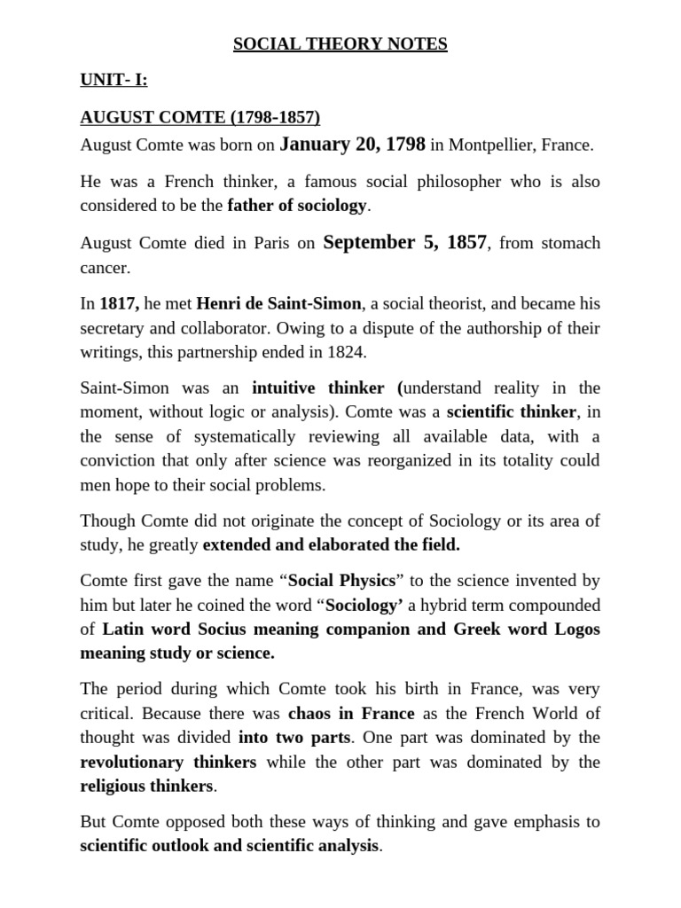 Social Theory Notes | PDF | Dialectic | Materialism