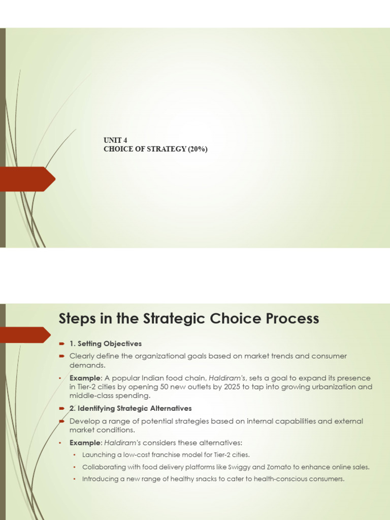 Strategic Choice and Evaluation Frameworks | PDF | Franchising ...