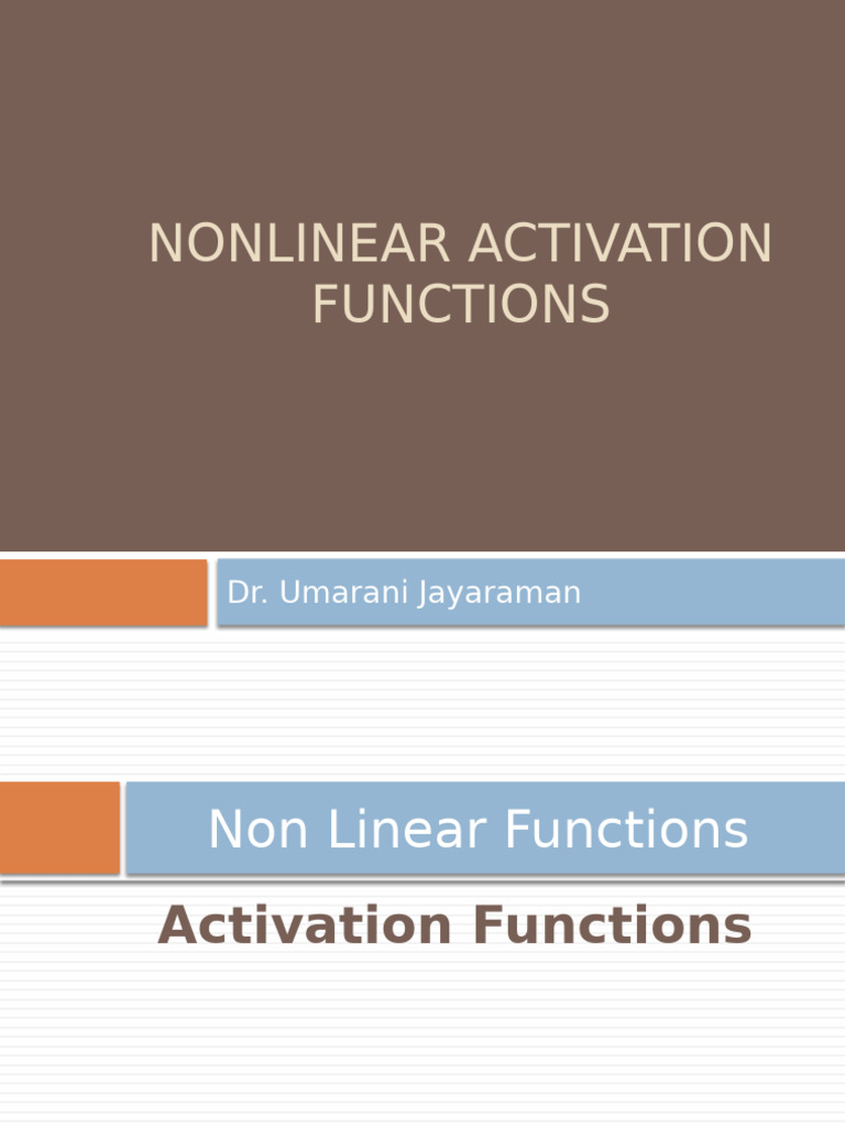 Understanding Nonlinear Activation Functions | PDF | Nonlinear System ...