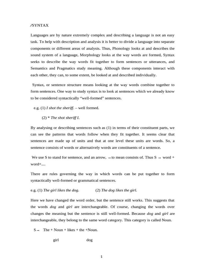 Syntax for Linguistics Students | PDF | Syntax | Predicate (Grammar)