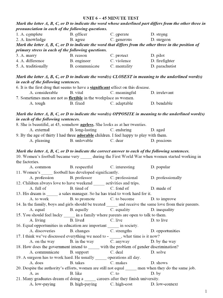 21. UNIT 6 - 45 MINUTE TEST._pdf.urlgd.com | PDF