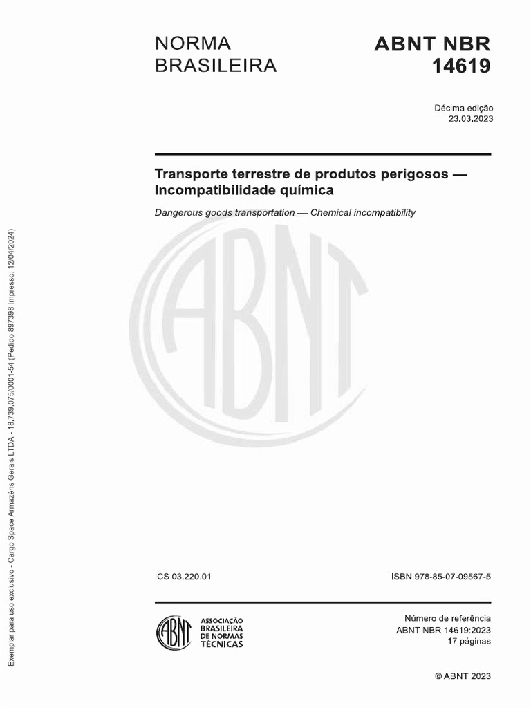 Abnt NBR 14619 - 2023 | PDF