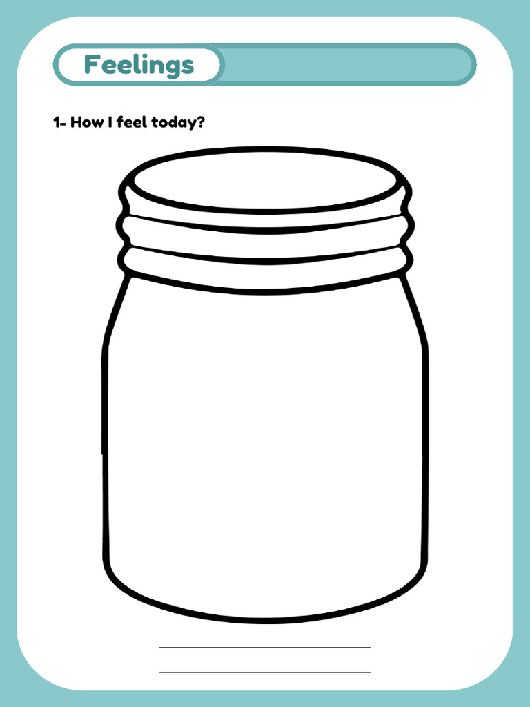 How I Feel Worksheet in Turquoise White Cute Style | PDF