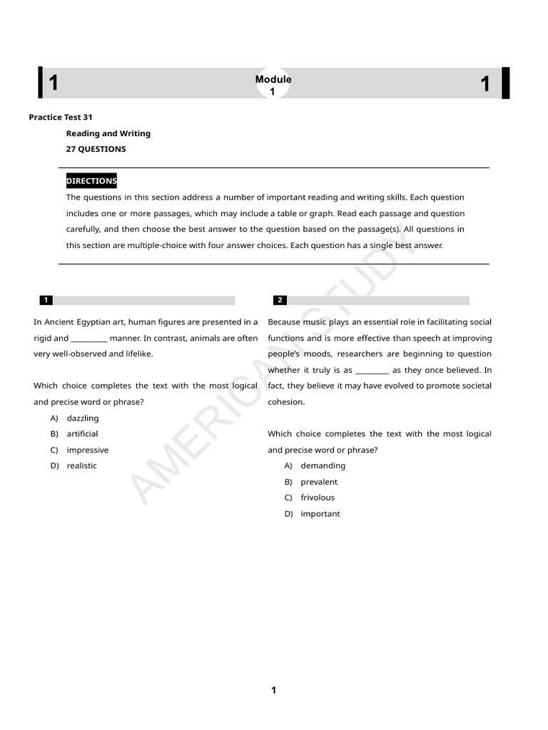 Practice Test 31 | PDF | Cost Of Living | Ultraviolet