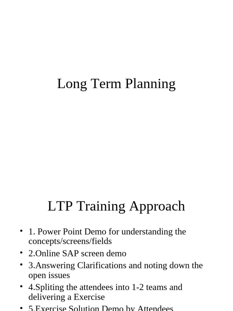 Long Term Planning in SAP Training Guide | PDF | Computing
