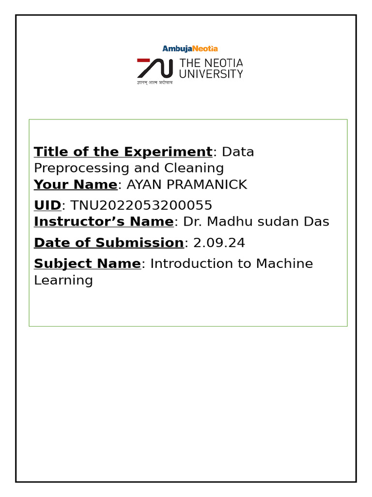 Data Preprocessing in Machine Learning | PDF | Principal Component ...