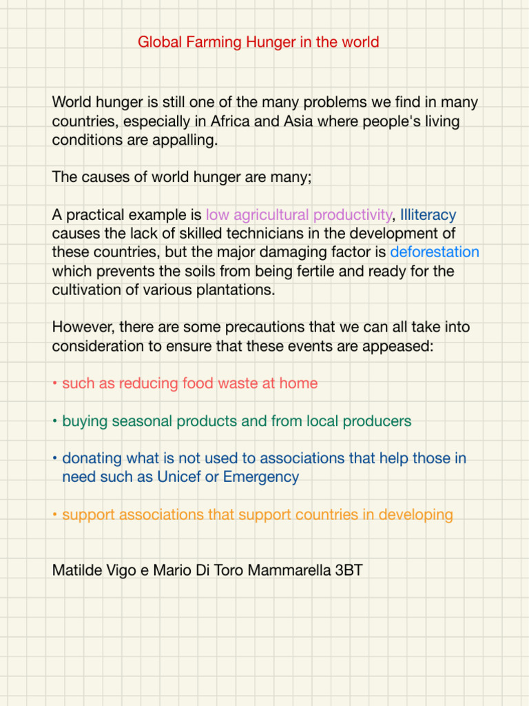 Global Farming and World Hunger Solutions | PDF