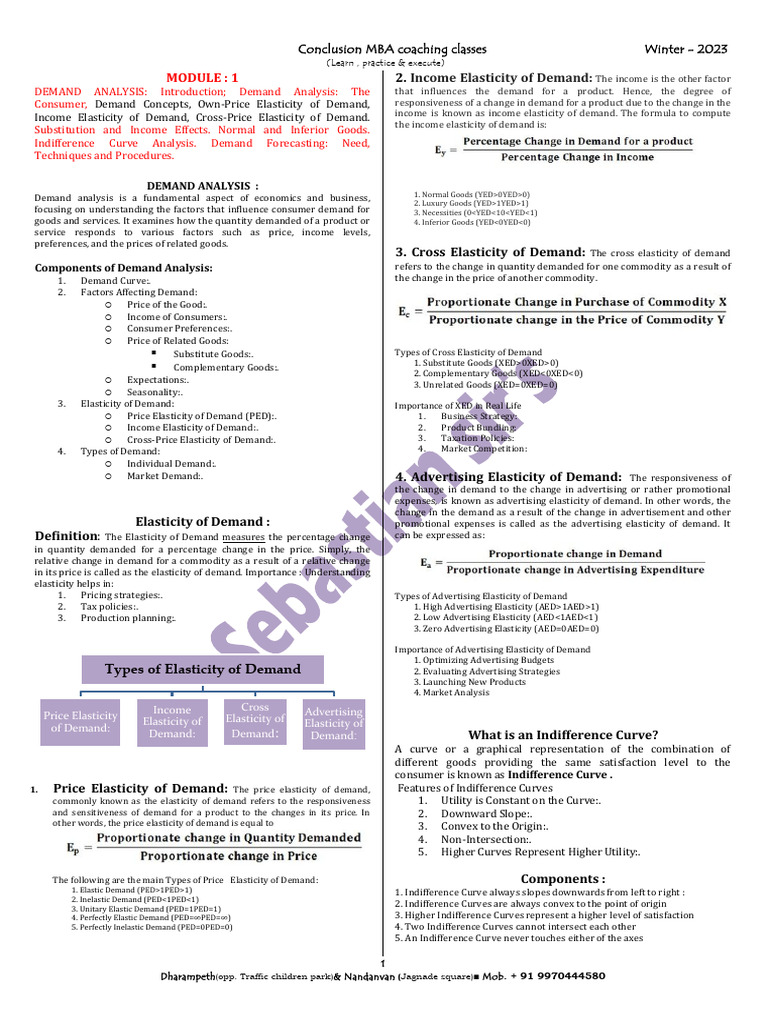 MBA Demand Analysis and Forecasting Guide | PDF | Demand | Elasticity ...