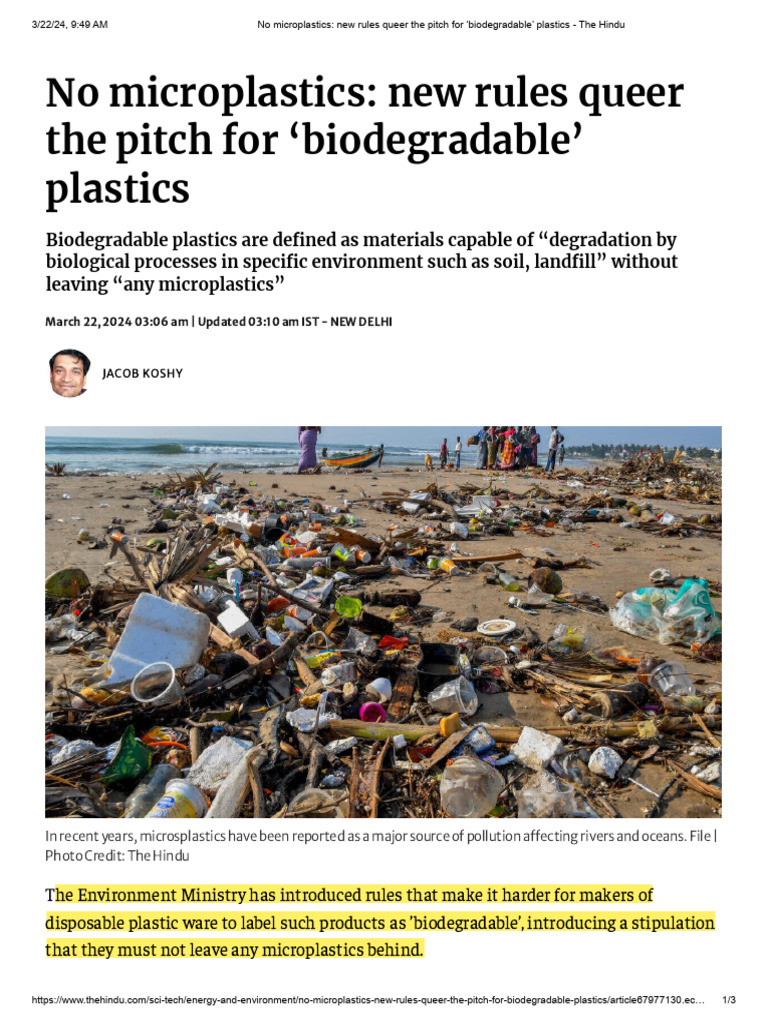 New Rules for Biodegradable Plastics | PDF | Biodegradation | Plastic
