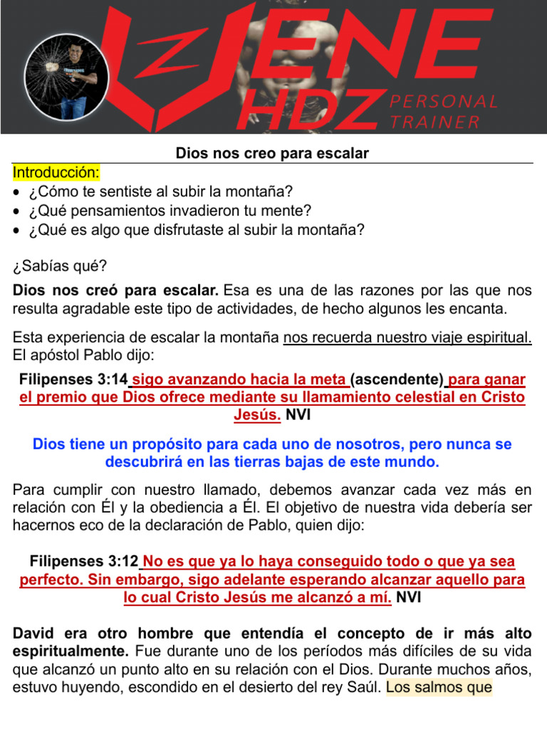 Escalando hacia el propósito divino | PDF | Dios | Cristo (título)
