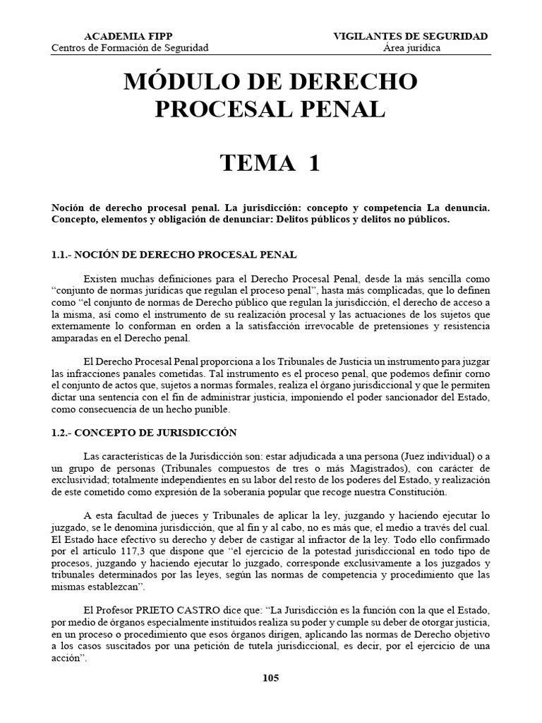 Concepto de Derecho Procesal Penal | PDF | Jurisdicción | Ley procesal