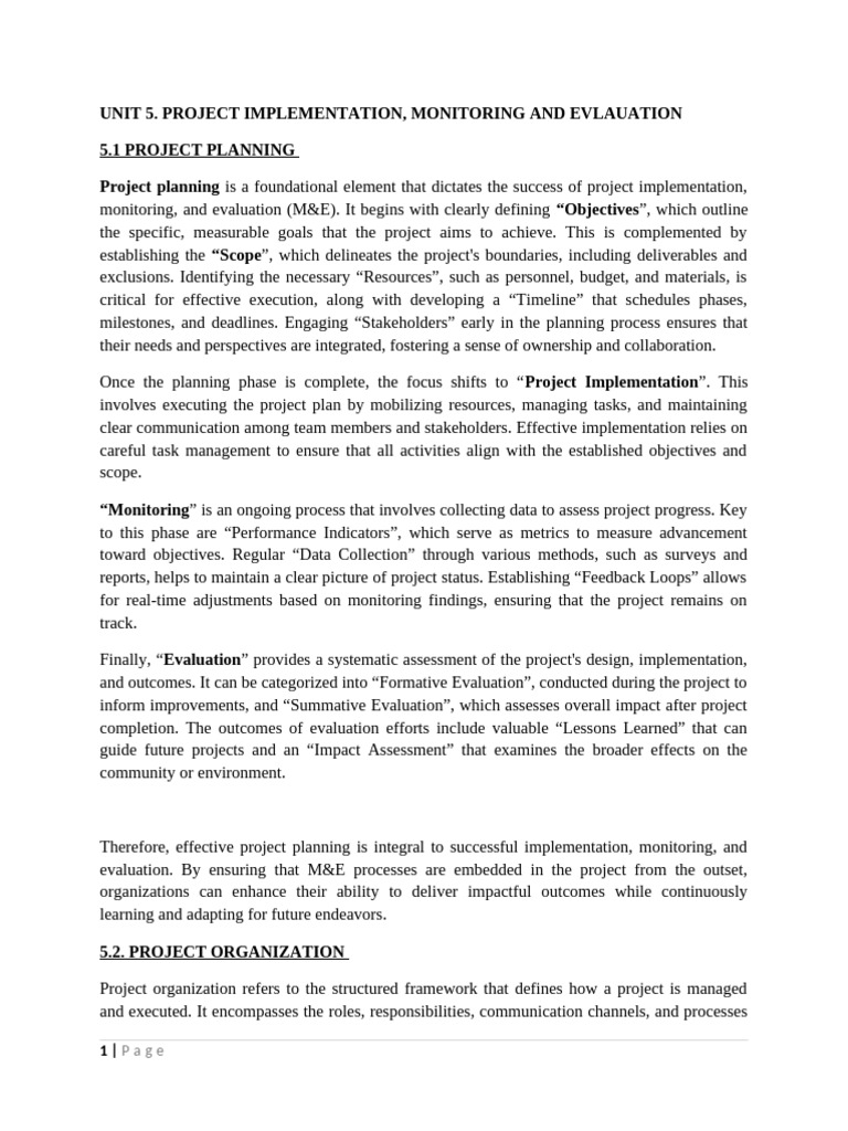 Project Implementation and Evaluation Guide | PDF | Evaluation ...