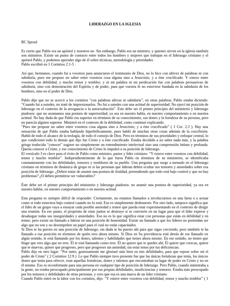 Liderazgo Cristiano según Pablo | PDF | Cristo (título) | Pablo el apóstol