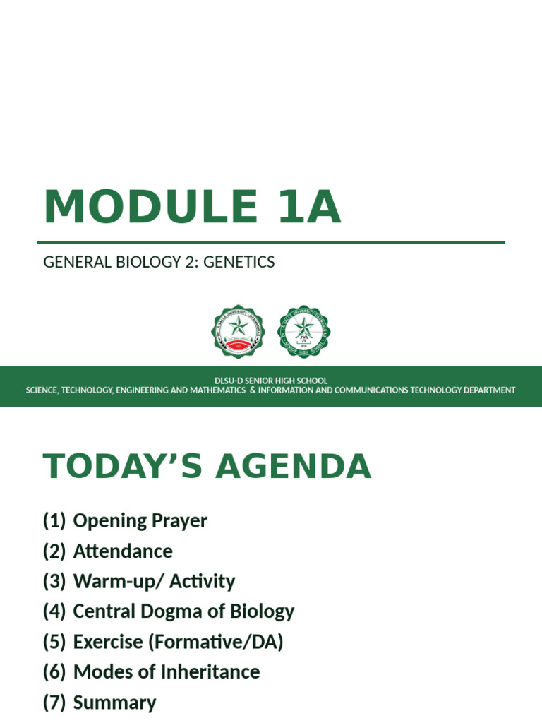 Genetics Module: Central Dogma Overview | PDF | Dna Replication ...