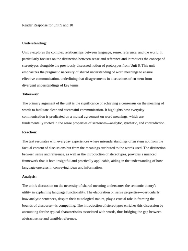Language Sense and Reference Explained | PDF | Semantics | Concept
