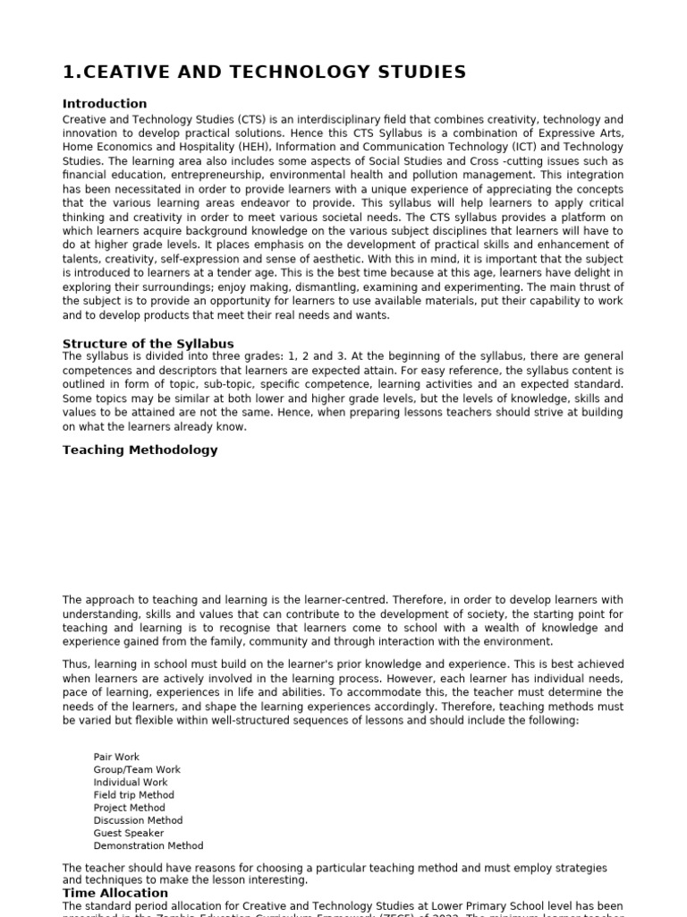 Ceative and Technology Studies | PDF | Learning | Creativity