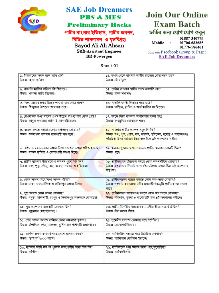 A. MES & PBS Preliminary Hacks NON Sheet-01 | PDF
