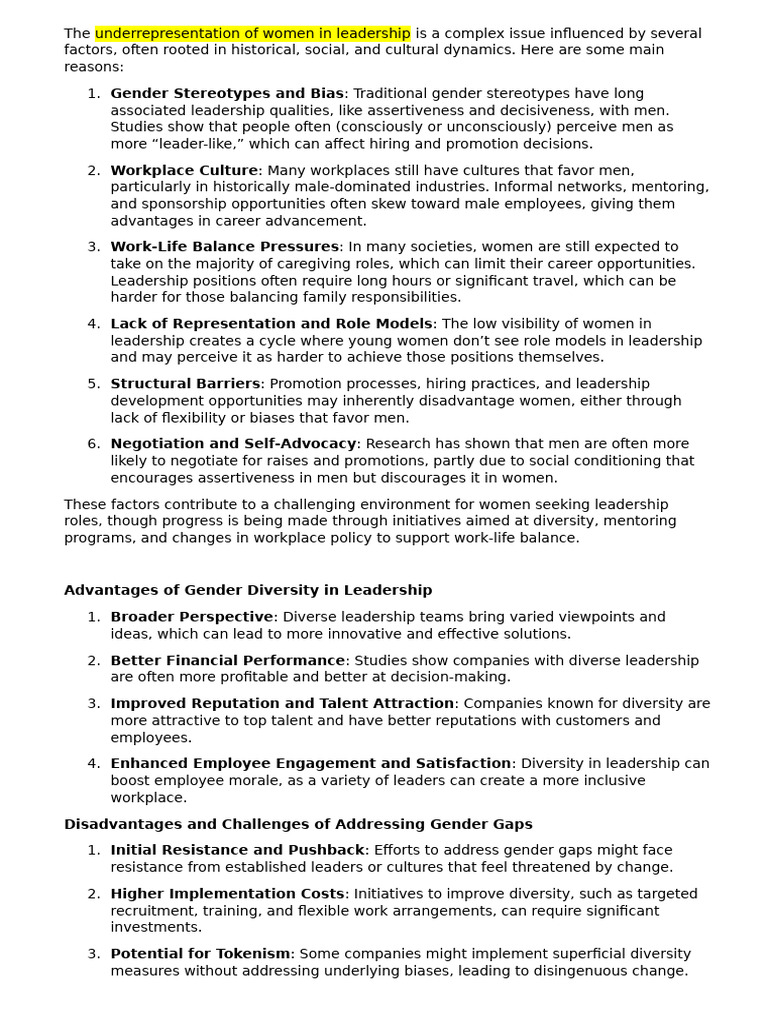 Unemployment and Gender Inequality in The Work Force | PDF ...
