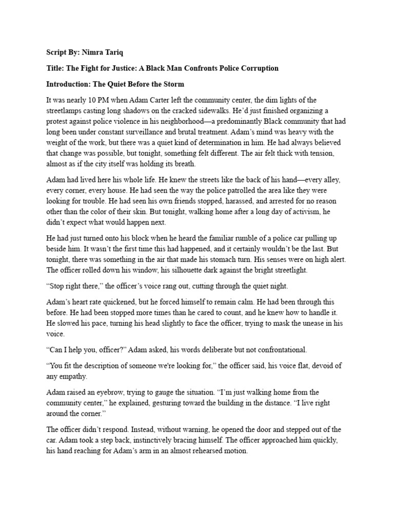 The Fight for Justice: Adam's Story | PDF | Police