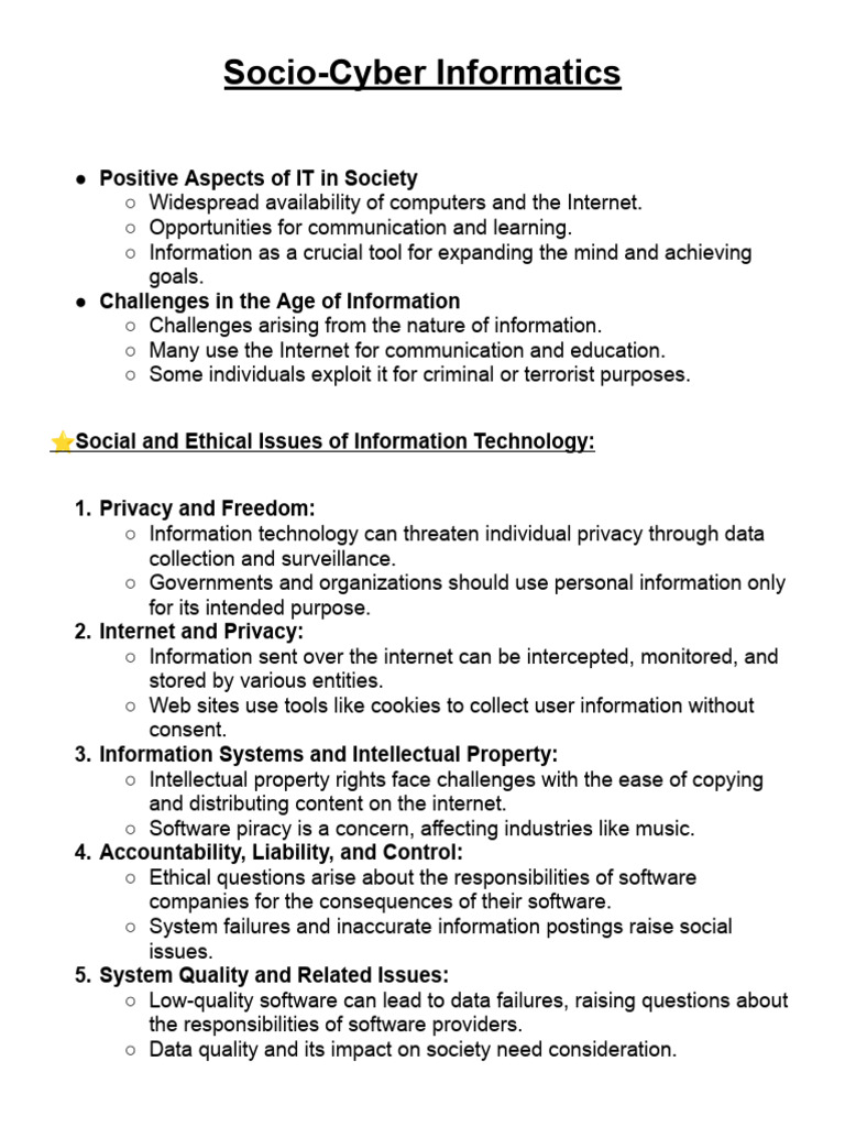 Socio-Cyber Informatics: IT Impact & Issues | PDF | Malware | Computer ...