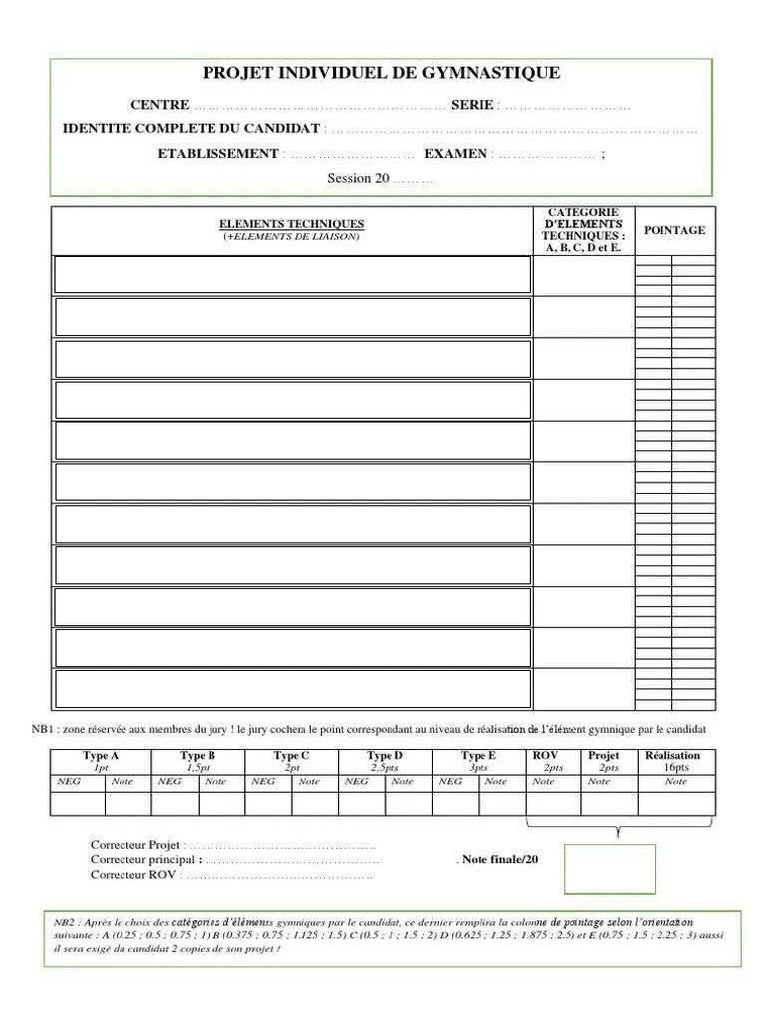Fiche Gym | PDF