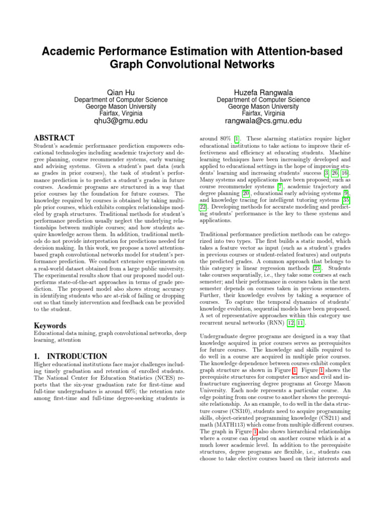 Academic Performance Estimation With Attention-Based Graph ...