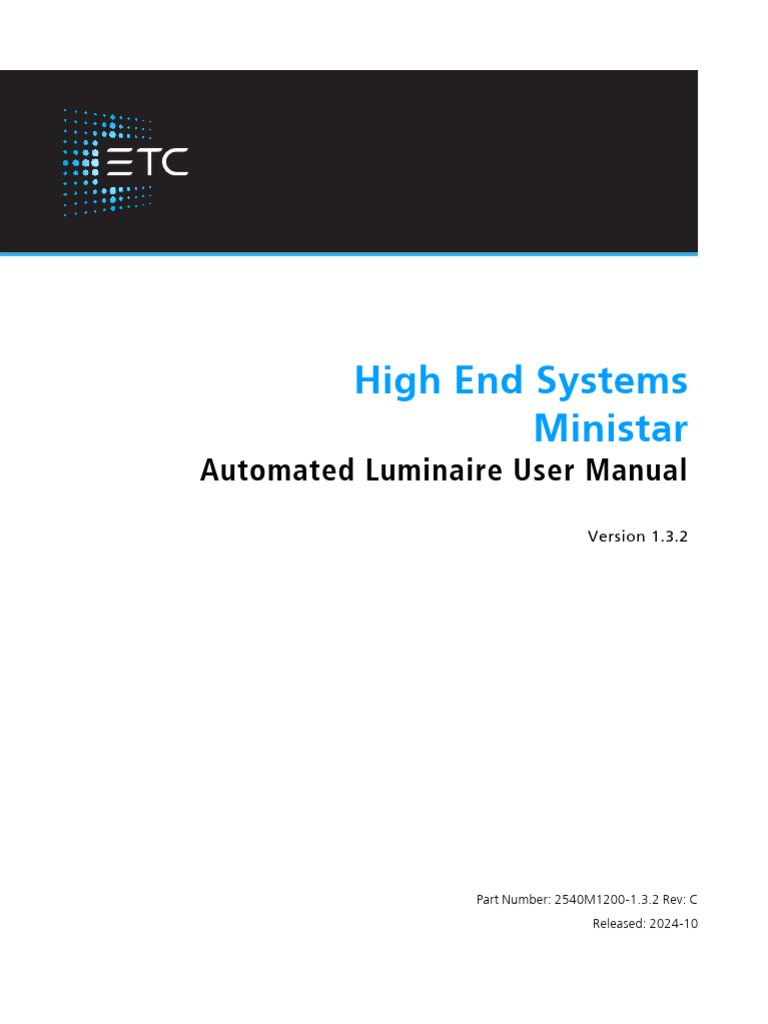 Ministar Automated Luminaire Manual | PDF | Electrical Engineering