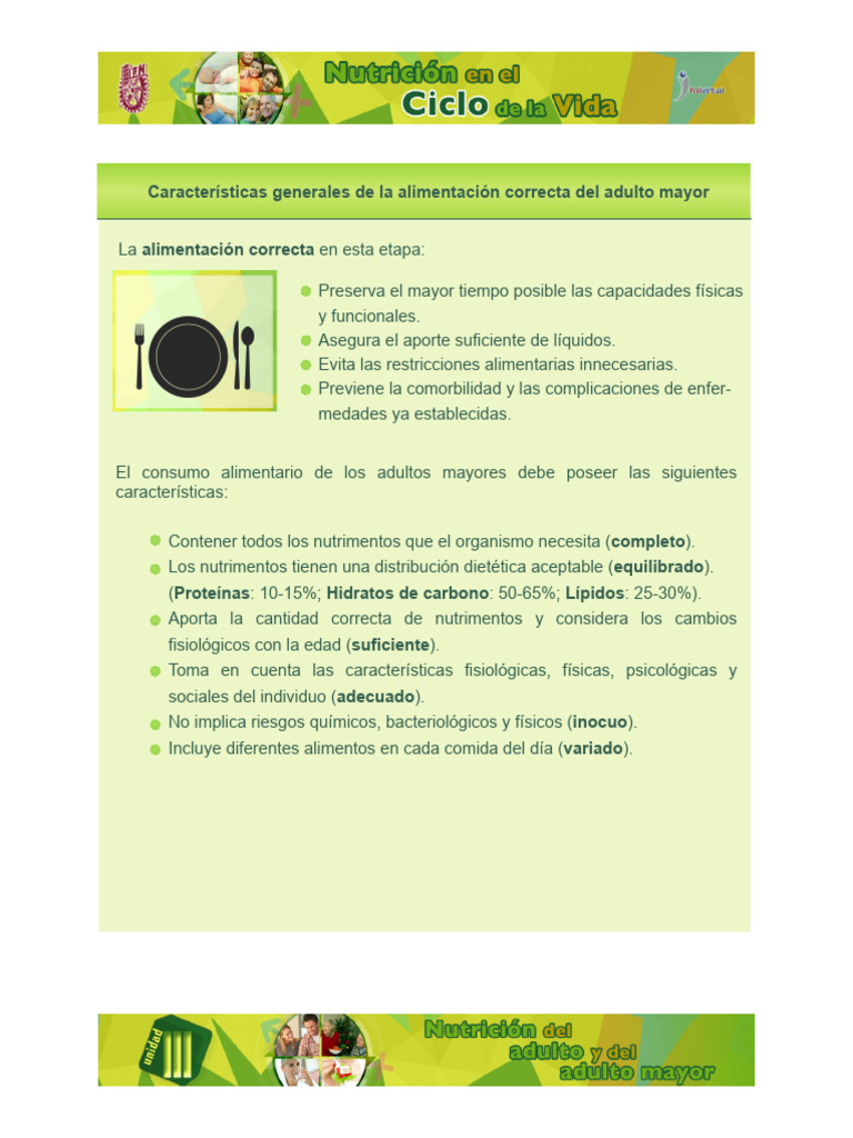 Alimentación adecuada para adultos mayores | PDF | Alimentos | Cocinando