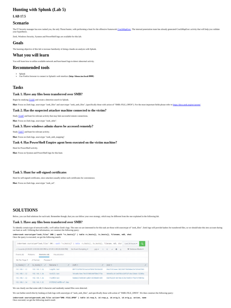 Hunting with Splunk Lab 5 | PDF | Computer Security | Security