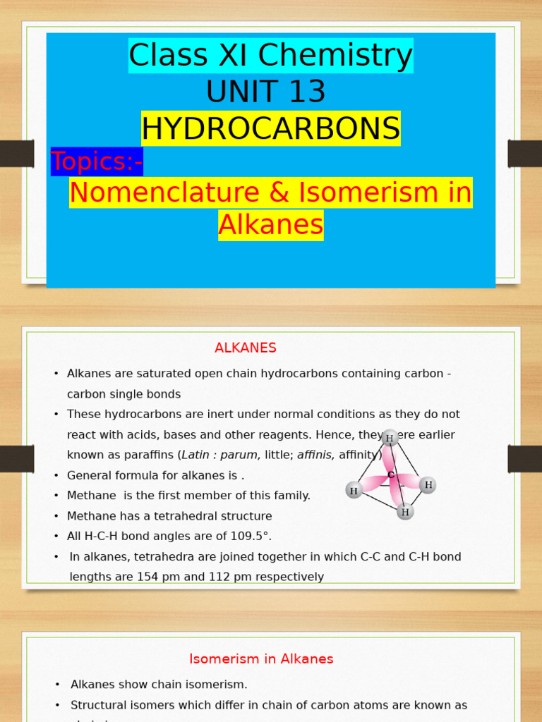 Class 11 Chapter 13 Hydrocarbons | PDF | Conformational Isomerism | Alkene