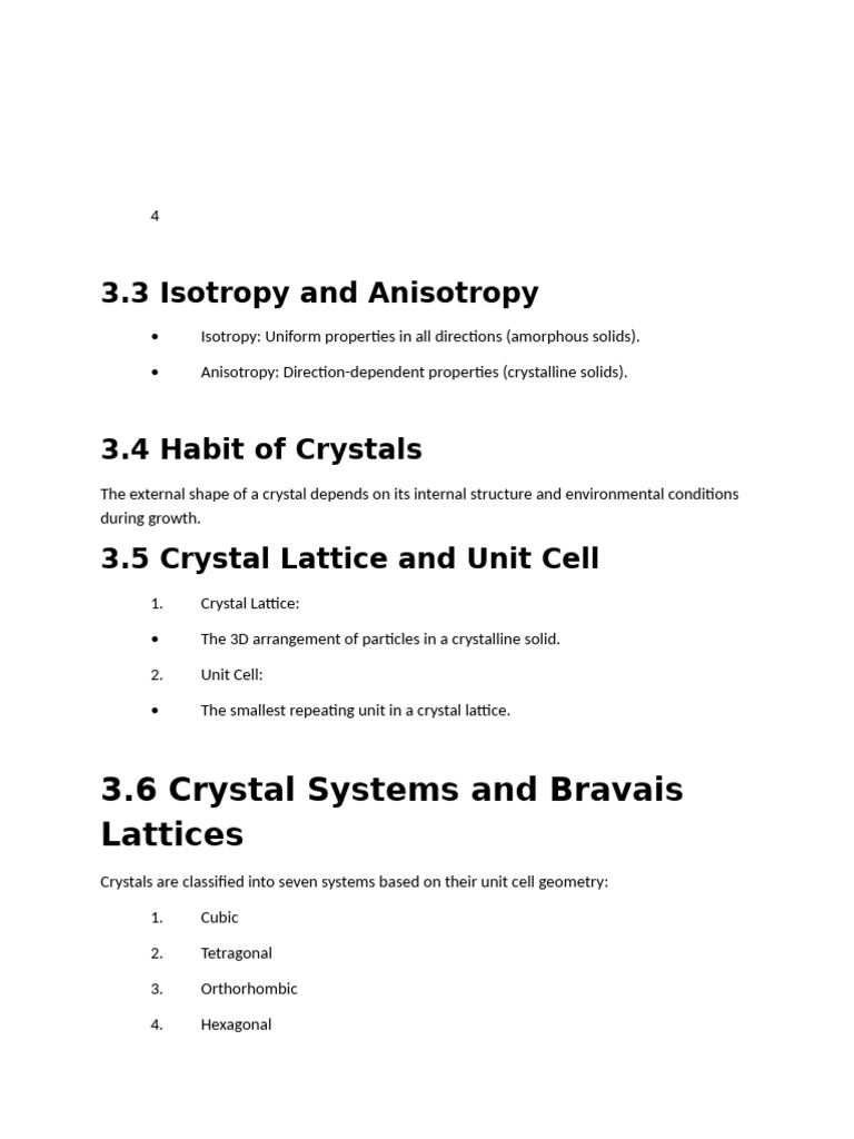 Isotropy, Anisotropy, and Crystal Systems | PDF