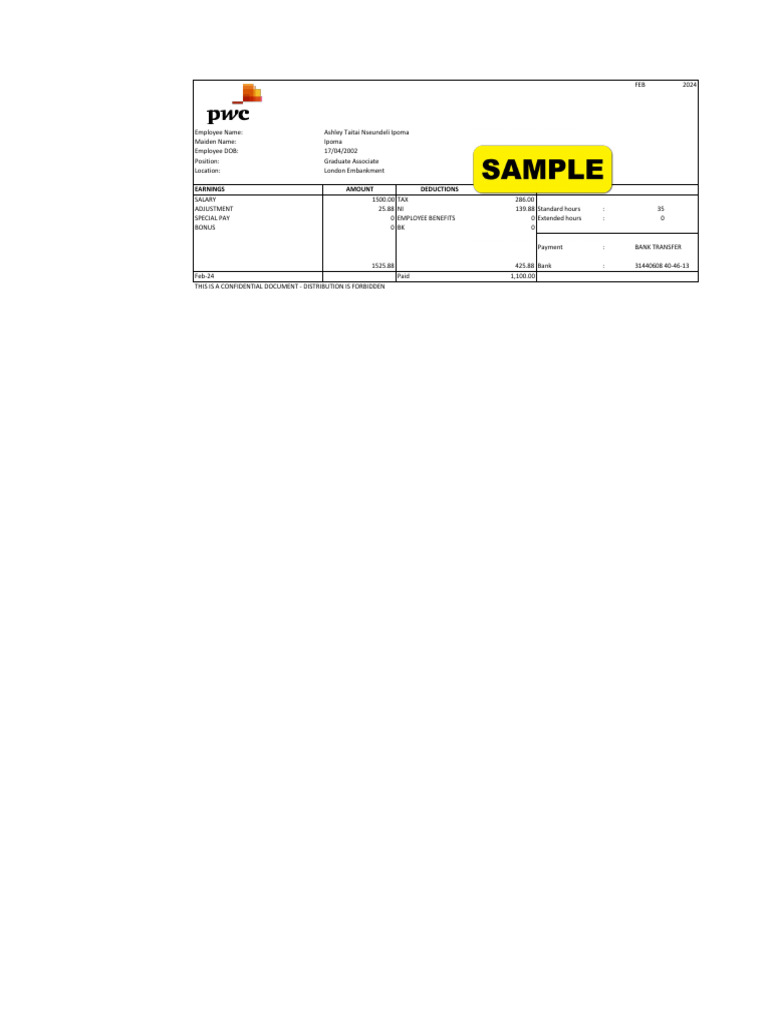February 2024 Payslip Review | PDF