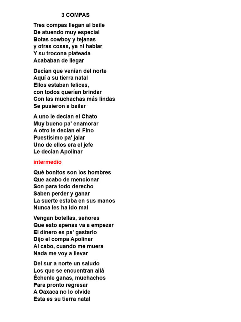 Tres Compas en el Baile | PDF