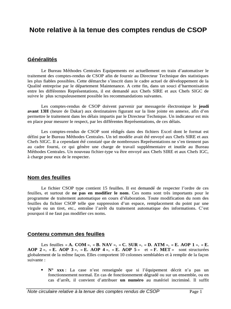 Comptes-rendus CSOP : Guide de rédaction | PDF | Technologies de l ...