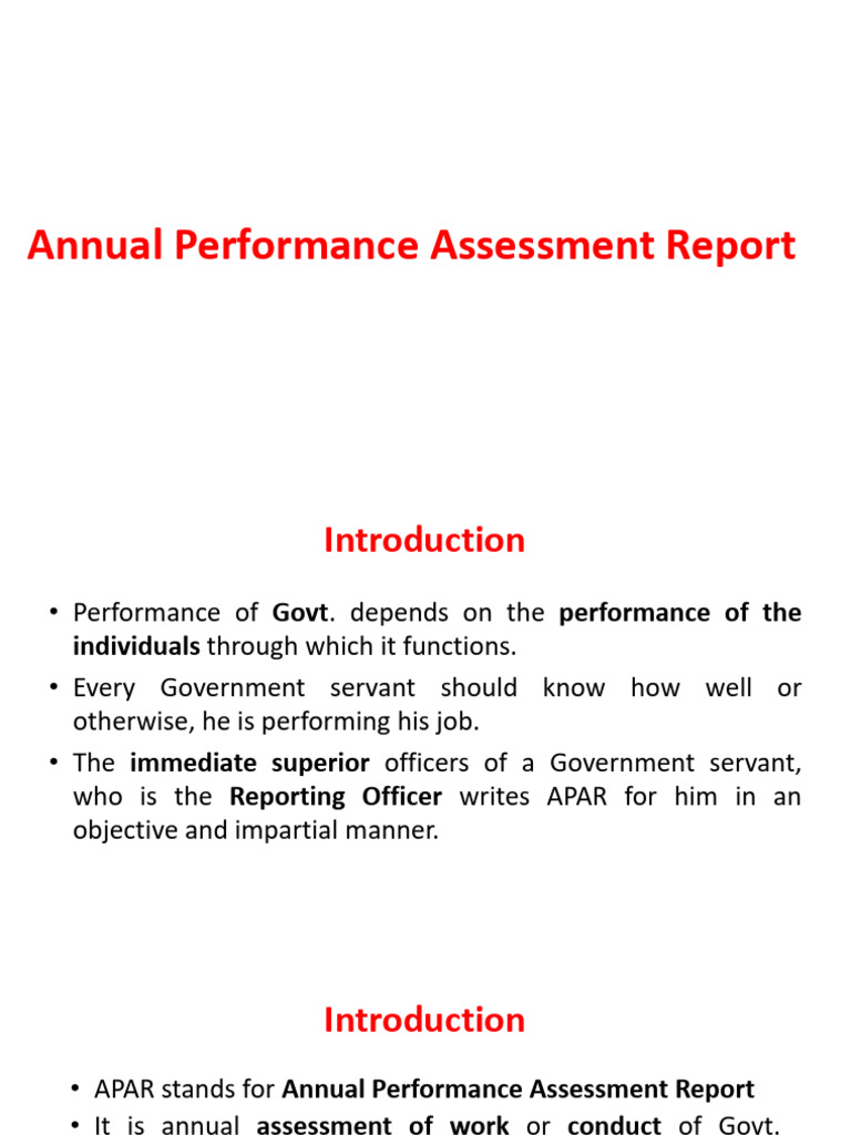 Annual Performance Assessment Report Guide | PDF