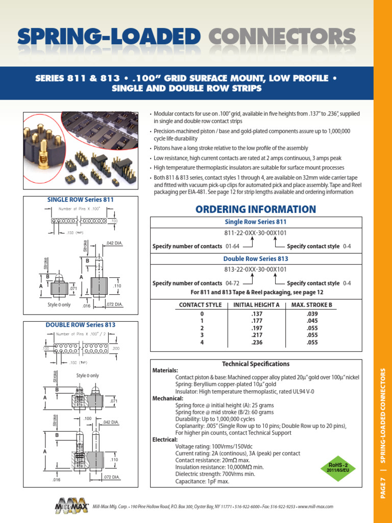 Spring loaded connectors | PDF | Insulator (Electricity) | Electrical ...