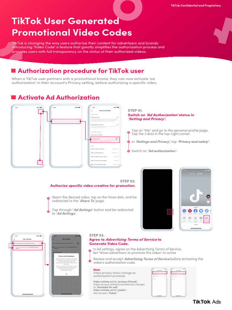 TikTok User Generated Promotional Video Code-One Pager | PDF | Internet ...