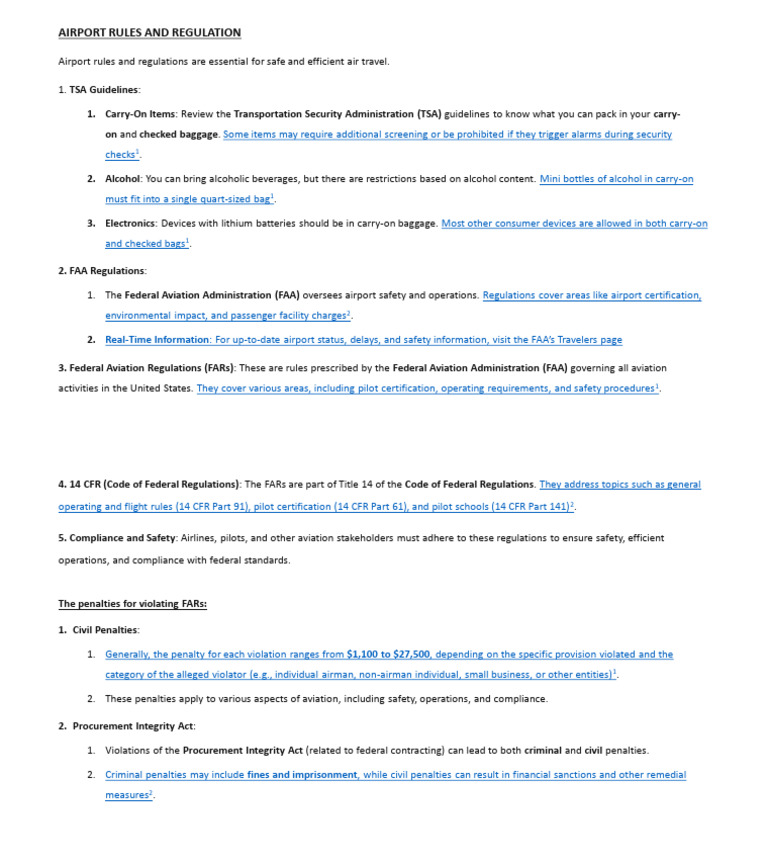Airport rules and regulation | PDF | Federal Aviation Administration ...