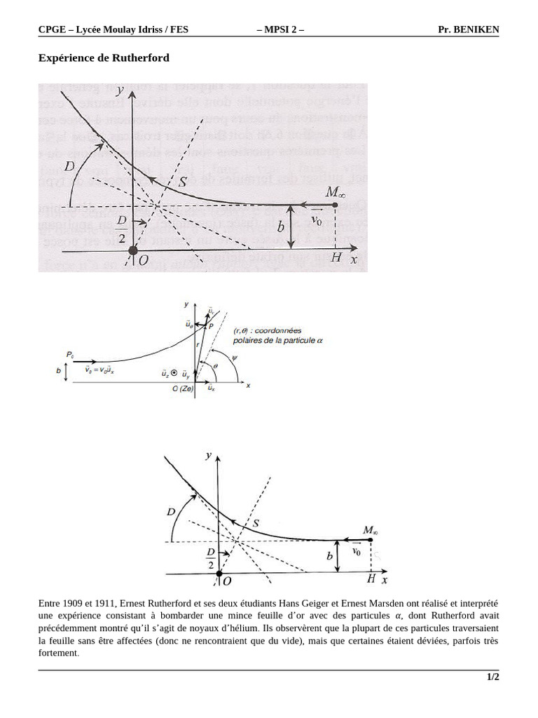 Expérience de Rutherford et Noyau Atomique | PDF | Physique théorique ...