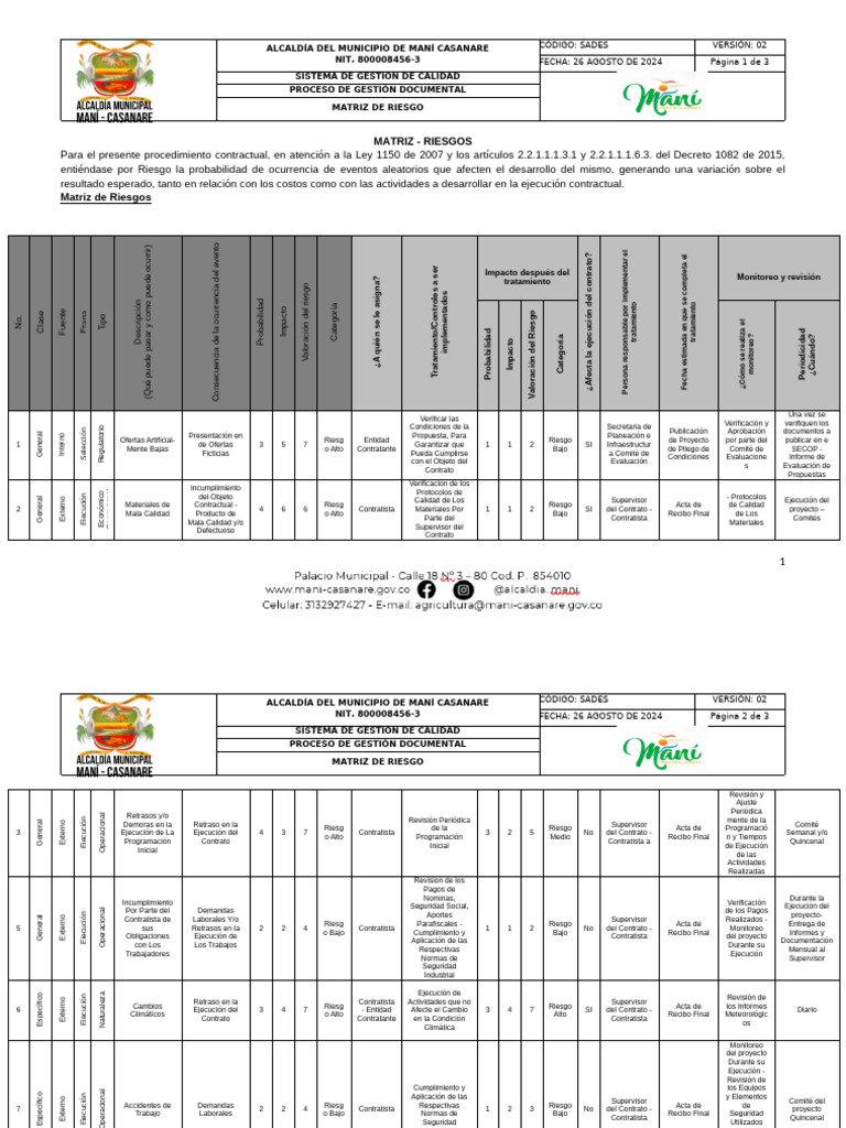Matriz de Riesgos en Gestión Documental | PDF | Riesgo | Probabilidad