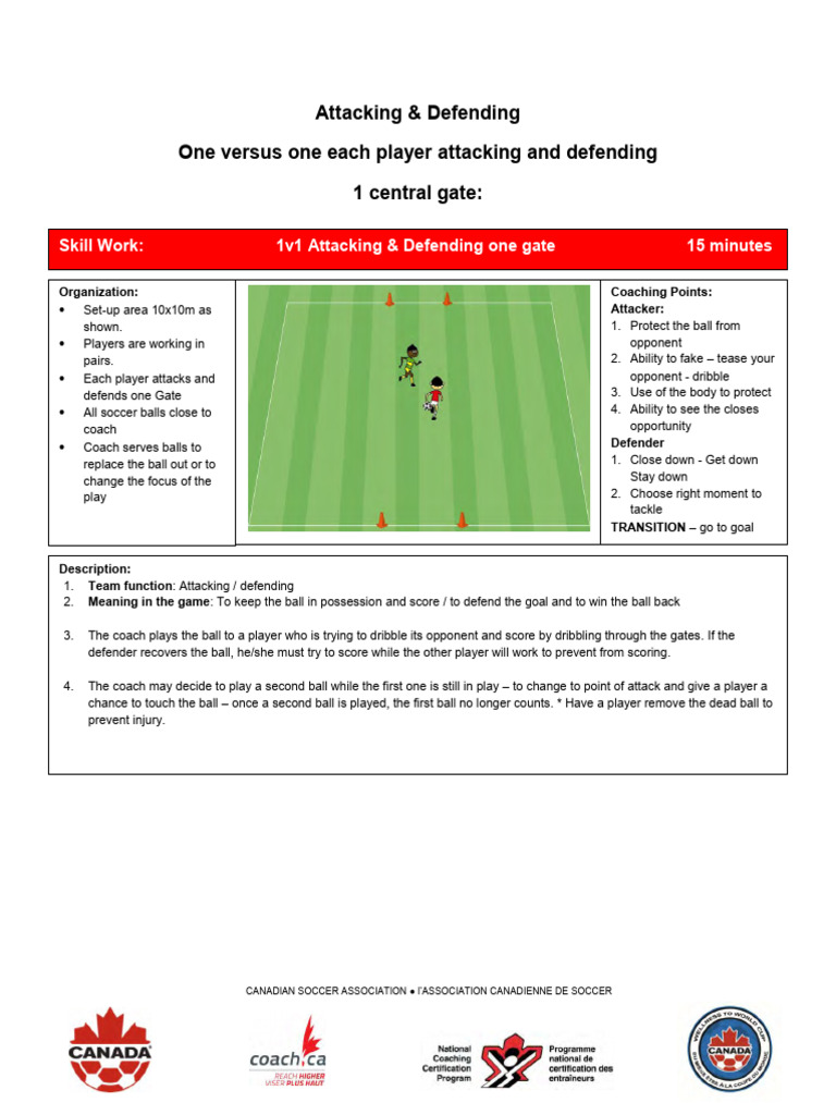 Learn To Train Drills | PDF | Forward (Association Football) | Defender ...