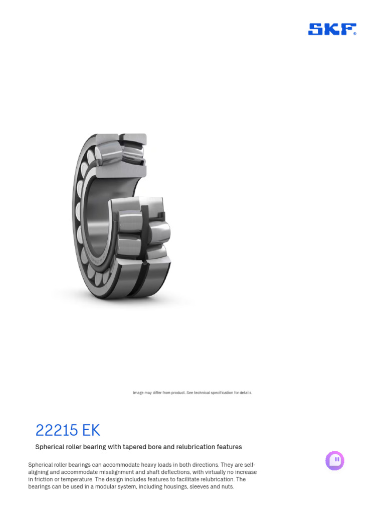 Cuscinetto SKF 22215 EK - Nuovo, Di Seconda Scelta Ma Eccellente, Senza Confezione