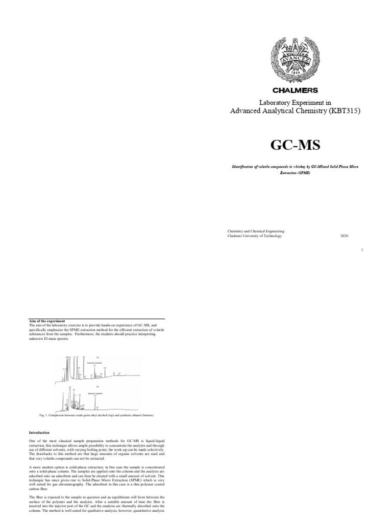 Lab Manual Gcms Student 2020 Pdf Mass Spectrometry Gas