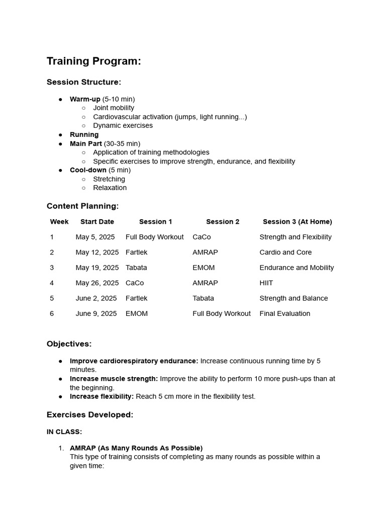 Entrenamiento Funcional: Programa 2025 | PDF | Strength Training | High ...