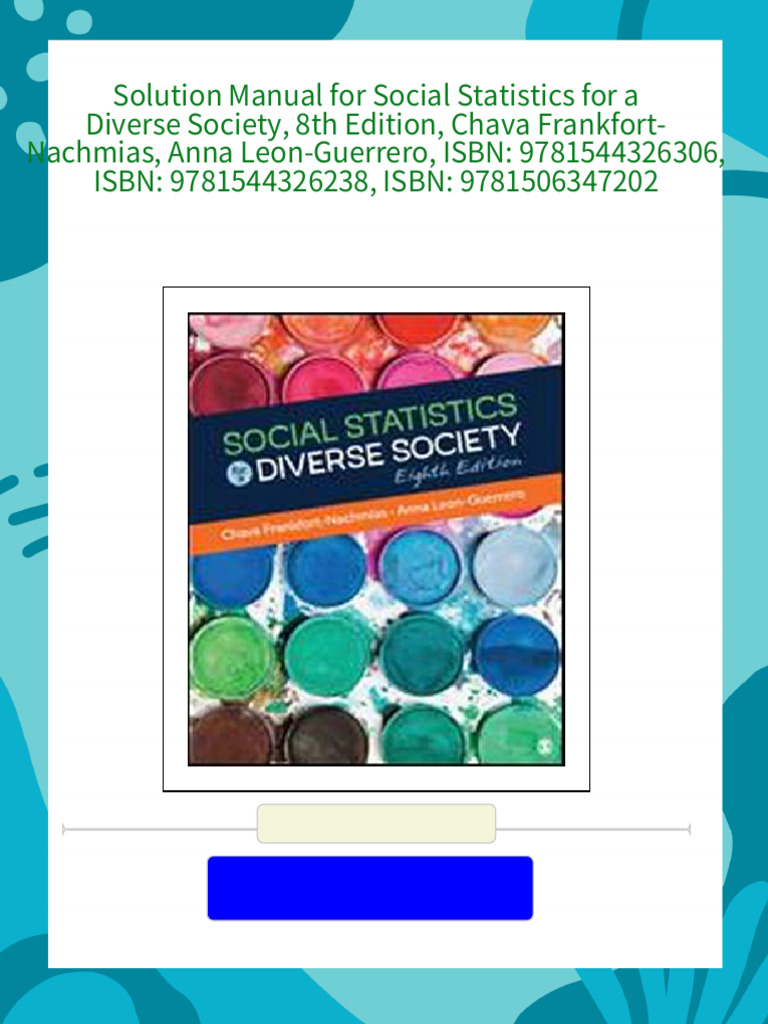 Social Statistics For A Diverse Society 9th Ed. Free Pdf
