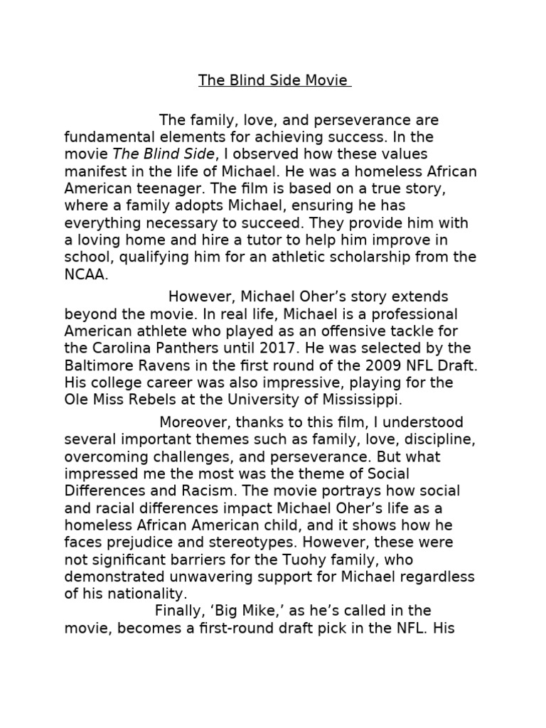 The Blind Side: Michael Oher's Journey | PDF