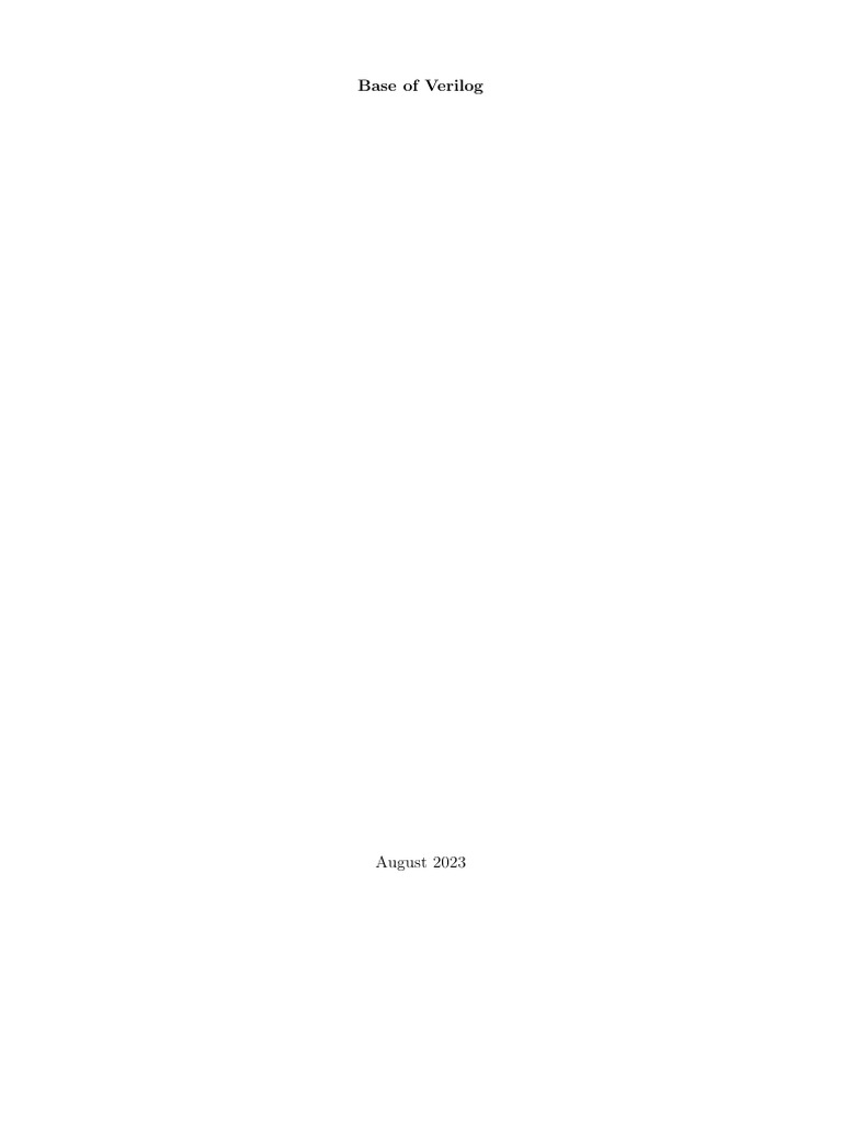 Basics of Verilog Programming Guide | PDF | Logic Gate | Logic Synthesis