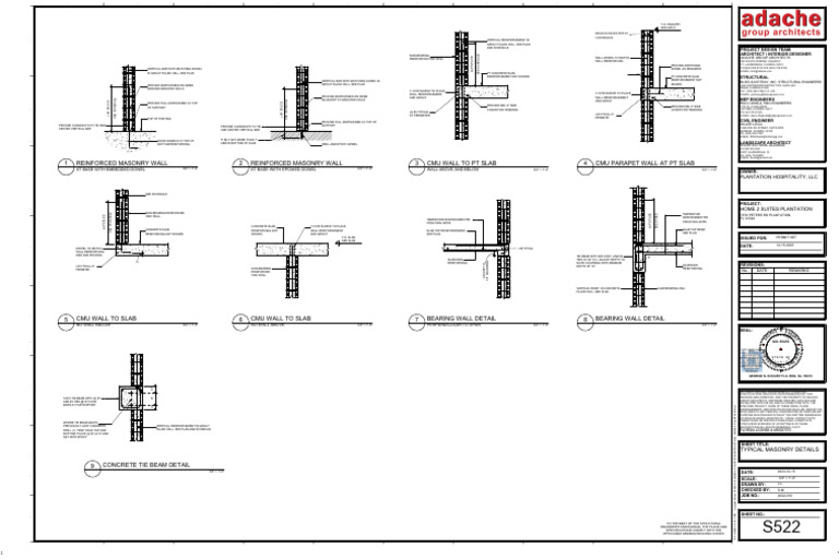 Reinforced CMU Wall Details and Specs | PDF | Architectural Design ...