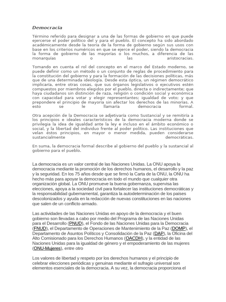 Conceptos Clave de la Democracia | PDF | Democracia | Ideologías políticas